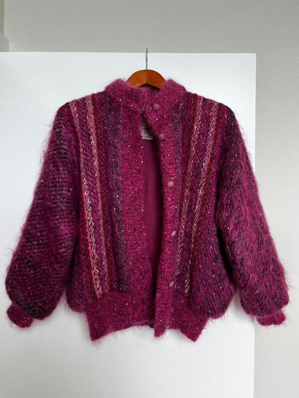 Vintage 80s Mohair/Wool Handwoven Cardigan | Jinx Senior